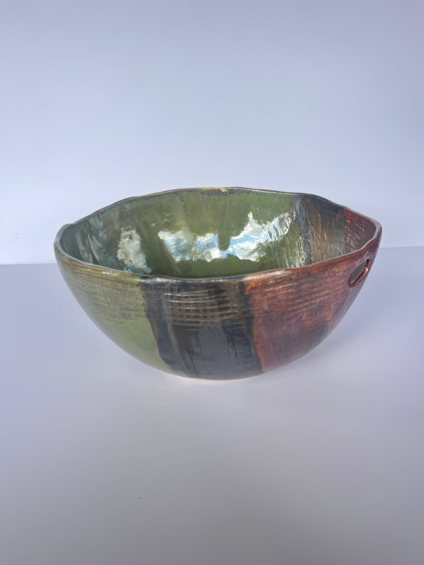 Antique multi metallic serving bowls
