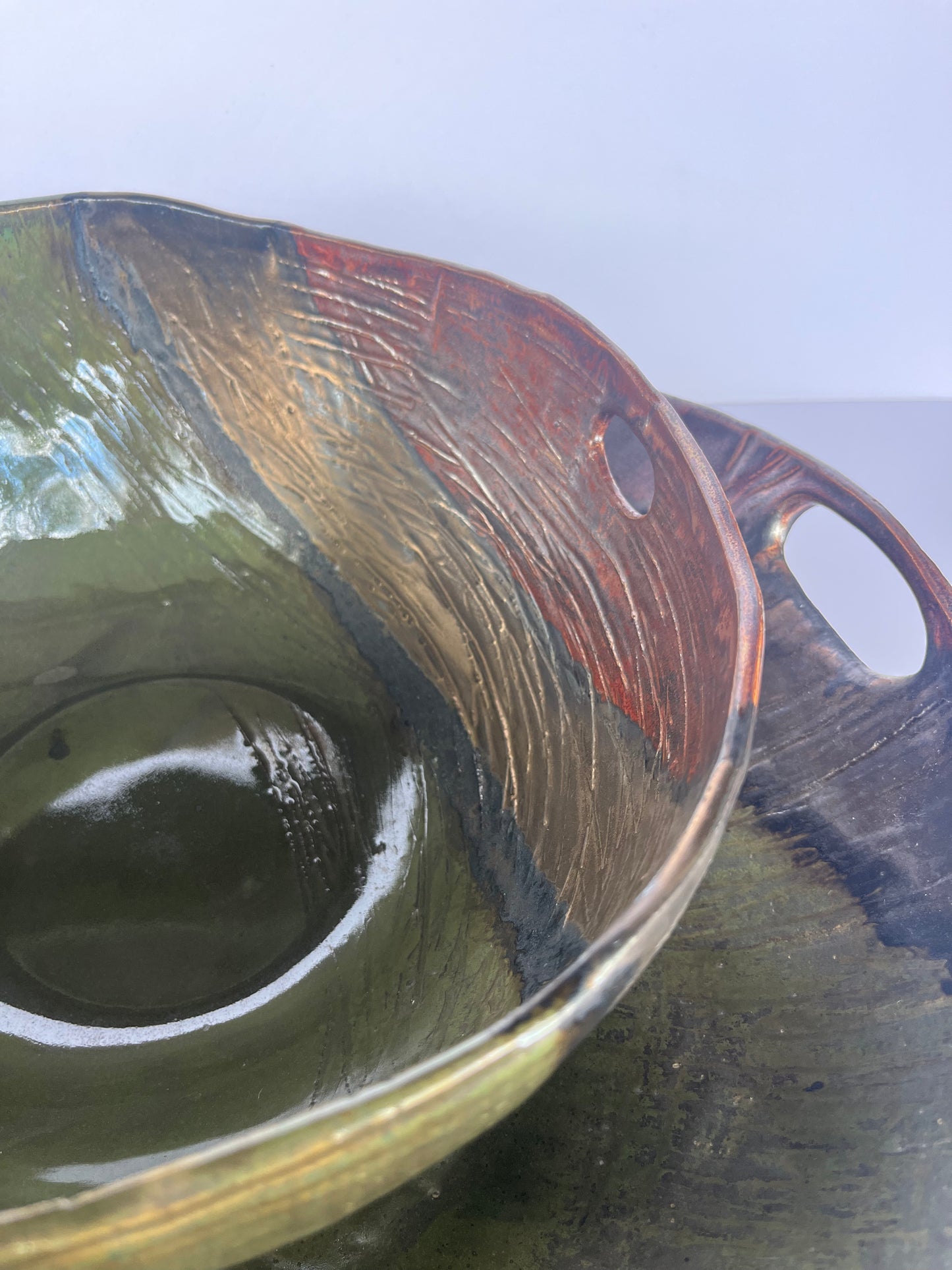 Antique multi metallic serving bowls